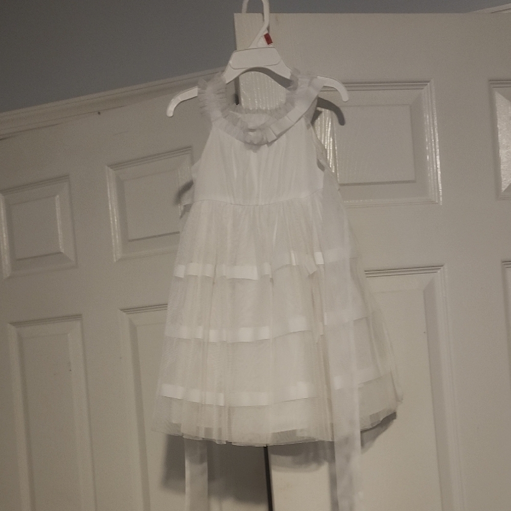 Elegant White Kids Formal Dress
